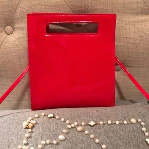 Faux Patent Leather Clutch